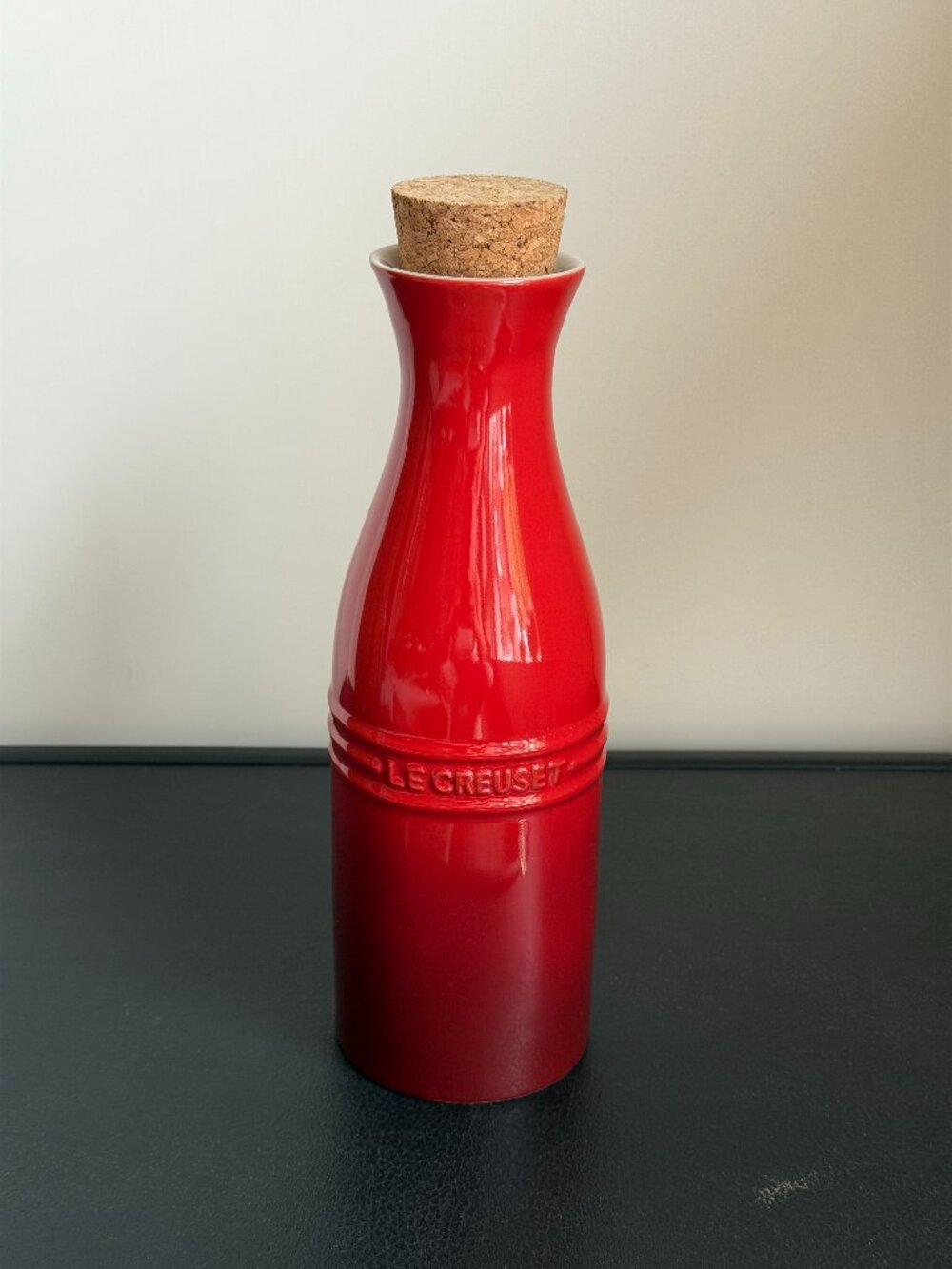 Le Creuset Cherry Red 750ml Wine Carafe with Cork Stoneware